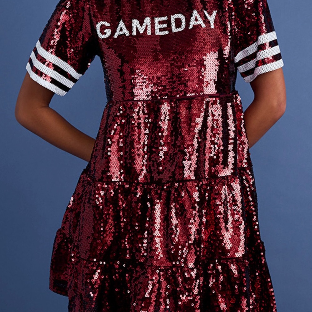 NWT Sequin Burgundy Gameday Dress Size Small